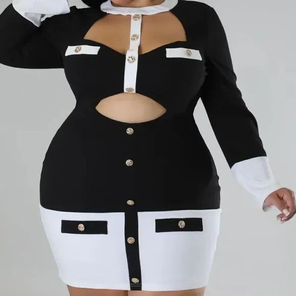 NWT Classic Chic Black/White Dress - Size 2X - Picture 3 of 16